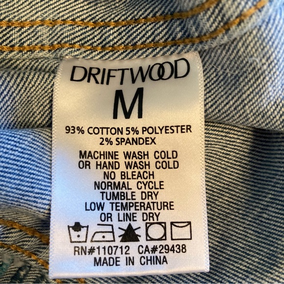 NEW Driftwood Summer Solstice Trucker Jean Jacket Sun Embroidered Medium Wash M - Picture 15 of 16
